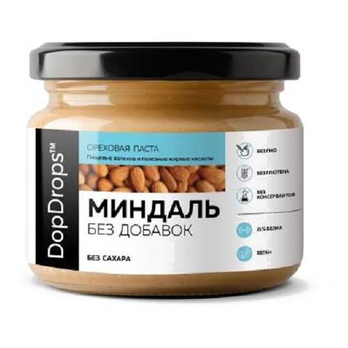 Ореховая паста DopDrops Миндальная без добавок 250 г в Перекресток