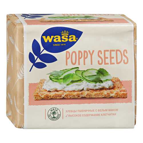 Хлебцы Wasa Poppy Seeds пшеничные с белым маком 240 г в Перекресток