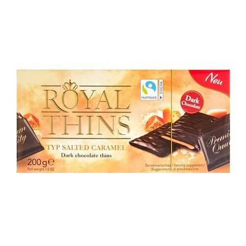 Шоколадные плитки Halloren Royal Thins темный карамель и морская соль 200г в Перекресток