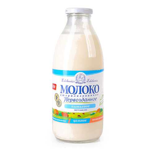 Молоко Эдельвейс первозданное стерилизованное 3.5-4.5% 750 мл в Перекресток