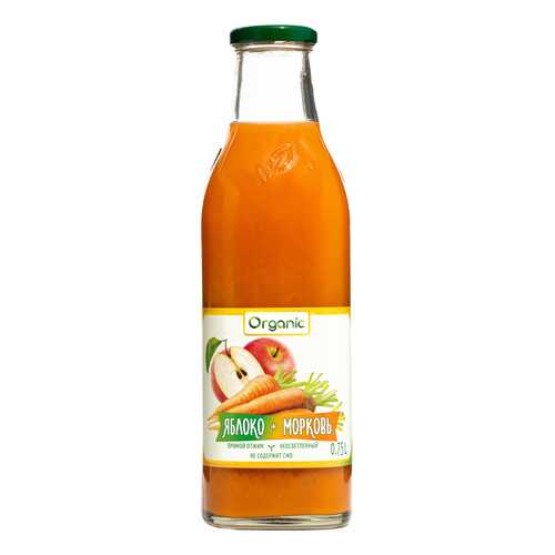 Сок Organic Яблоко-Морковь прямого отжима 750 мл (стекло) в Перекресток
