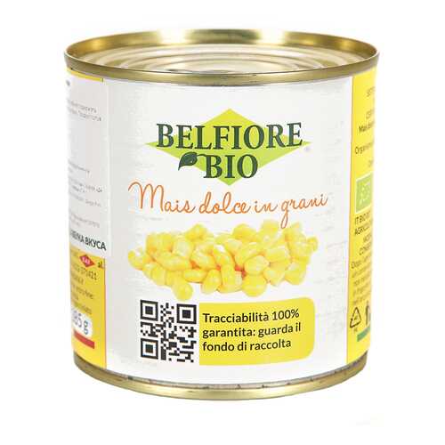 Кукуруза сладкая Belfiore bio консервированная 340 г в Перекресток
