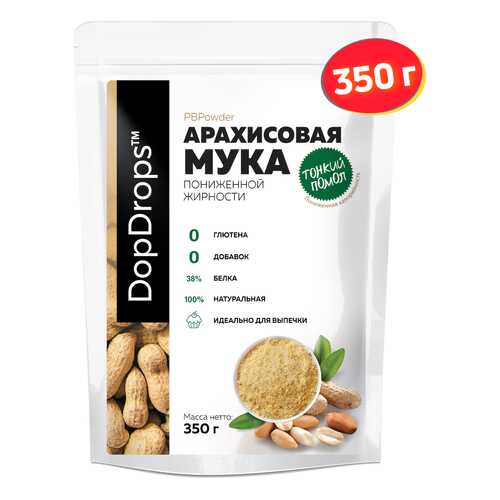 Мука арахисовая тонкого помола DopDrops 11% жирности PBPowder, 350г в Перекресток