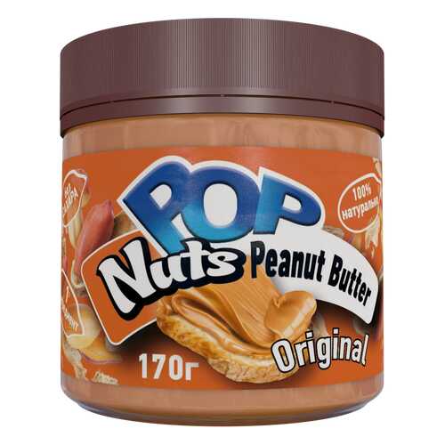 Арахисовая паста POP Nuts Peanut Butter Original, Натуральная, 170г в Перекресток