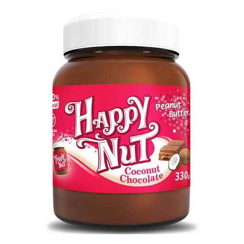 Арахисовая паста шоколадная HAPPY NUT с кокосом 330 г в Перекресток