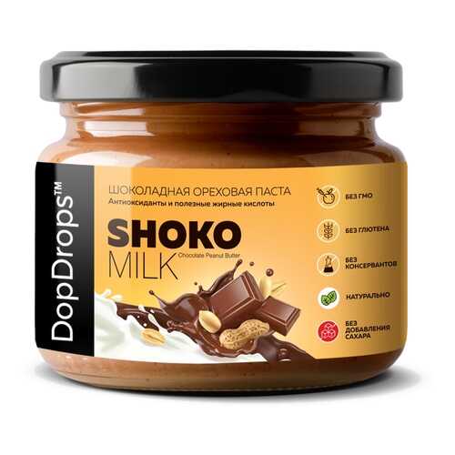 Шоколадно-ореховая паста SHOKO MILK с арахисом и молочным шоколадом без сахара, 250 г в Перекресток