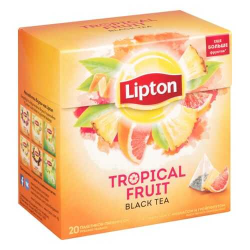 Чай черный Lipton tropical fruit 20 пакетиков в Перекресток