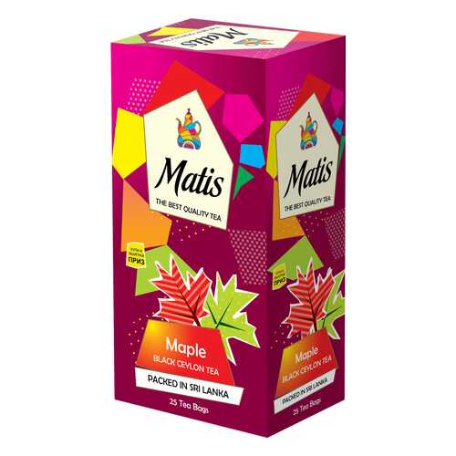 Чай черный в пакетиках для чашки Матис Maple 25*2 г в Перекресток