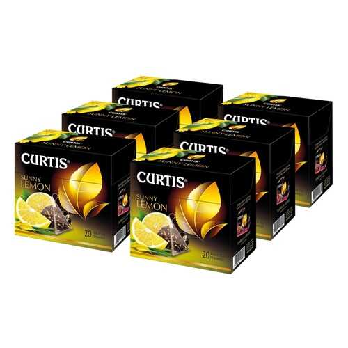 Чай Curtis Sunny Lemon, чёрный с добавками, 20 пирамидок х 6 упаковок в Перекресток