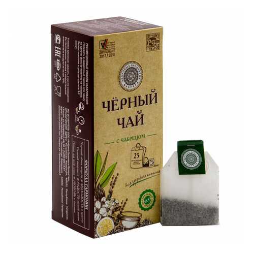 Чай Фабрика Здоровых Продуктов Черный чай с чабрецом, 25 пакетиков в Перекресток