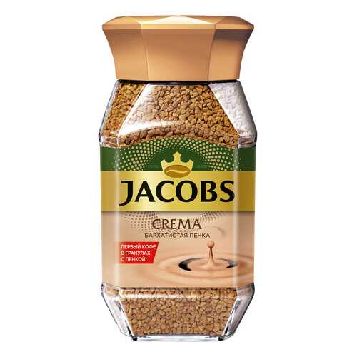 Кофе Jacobs crema бархатистая пенка растворимый 95 г в Перекресток