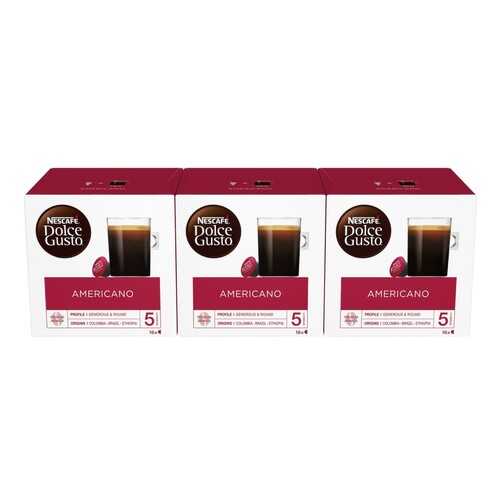 Кофе натуральный жареный молотый Nescafe Dolce Gusto Americano 3 штуки по 16 капсул в Перекресток