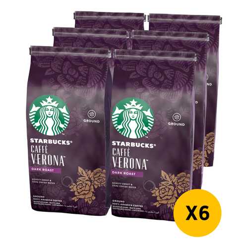 STARBUCKS Dark Cafe Verona кофе молотый 6 штук по 200г в Перекресток