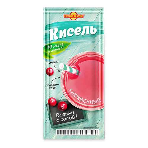 Кисель моментальный порционный Русский Продукт клюквенный 25 г в Перекресток