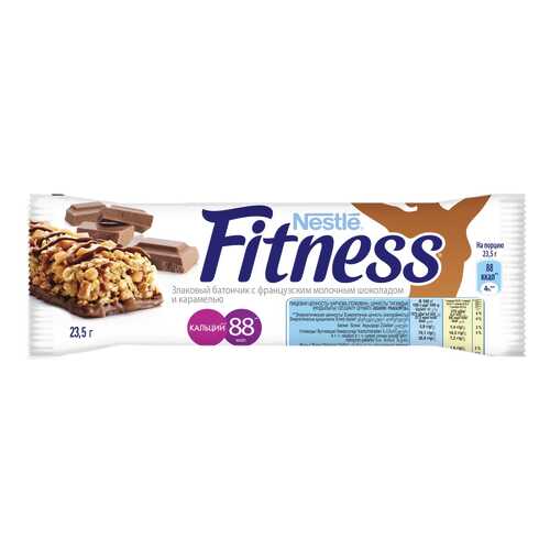 Батончик Nestle fitness злаковый с французским молочным шоколадом и карамелью 23.5 г в Перекресток