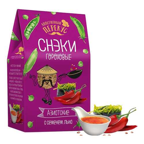 Снеки гороховые Полезный перекус с семенем льна азиатские 100 г в Перекресток