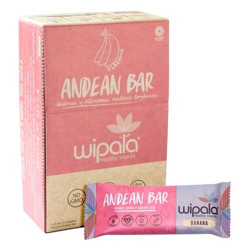Злаково-фруктовые батончики Wipala Snacks банан-киноа 16 шт по 35 г в Перекресток