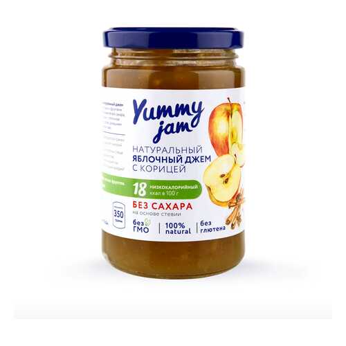 Джем Yummy jam яблочный с корицей без сахара 350 г в Перекресток