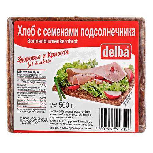 Хлеб Delba с семенами подсолнечника, 500 гр. в Перекресток