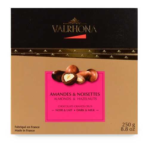 Драже Valrhona Ассорти из фундука и миндаля в молочном и горьком шоколаде, 250г Франция в Перекресток