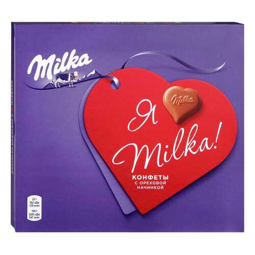 Конфеты Milka молочный шоколад с ореховой начинкой 110 г в Перекресток