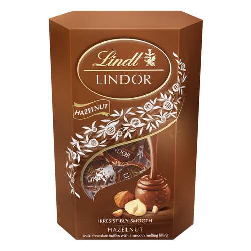 Набор конфет Lindt lindor молочный шоколад с кусочками фундука 200 г в Перекресток