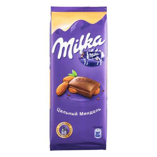 Шоколад молочный Milka с цельным миндалем 90 г в Перекресток