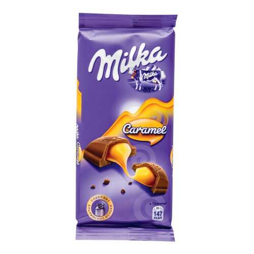 Шоколад молочный Milka с карамельной начинкой 90 г в Перекресток