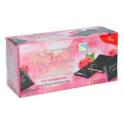 Шоколадные плитки Halloren Royal Thins темный cо вкусом малины 200г. в Перекресток