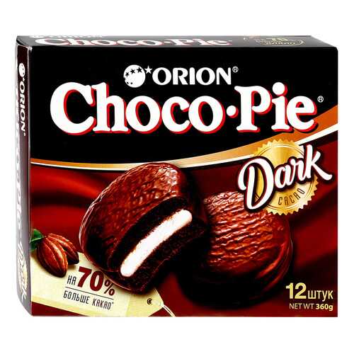 Пирожное Orion Choco Pie Dark в глазури 12 шт 30 г в Перекресток