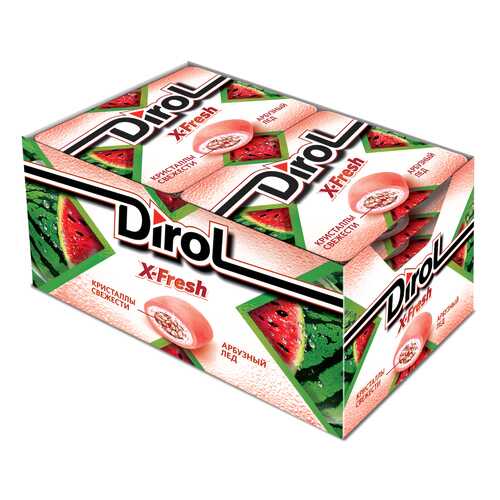 Жевательная резинка Dirol X-Fresh арбузный лед без сахара 12 пачек по 16 г в Перекресток